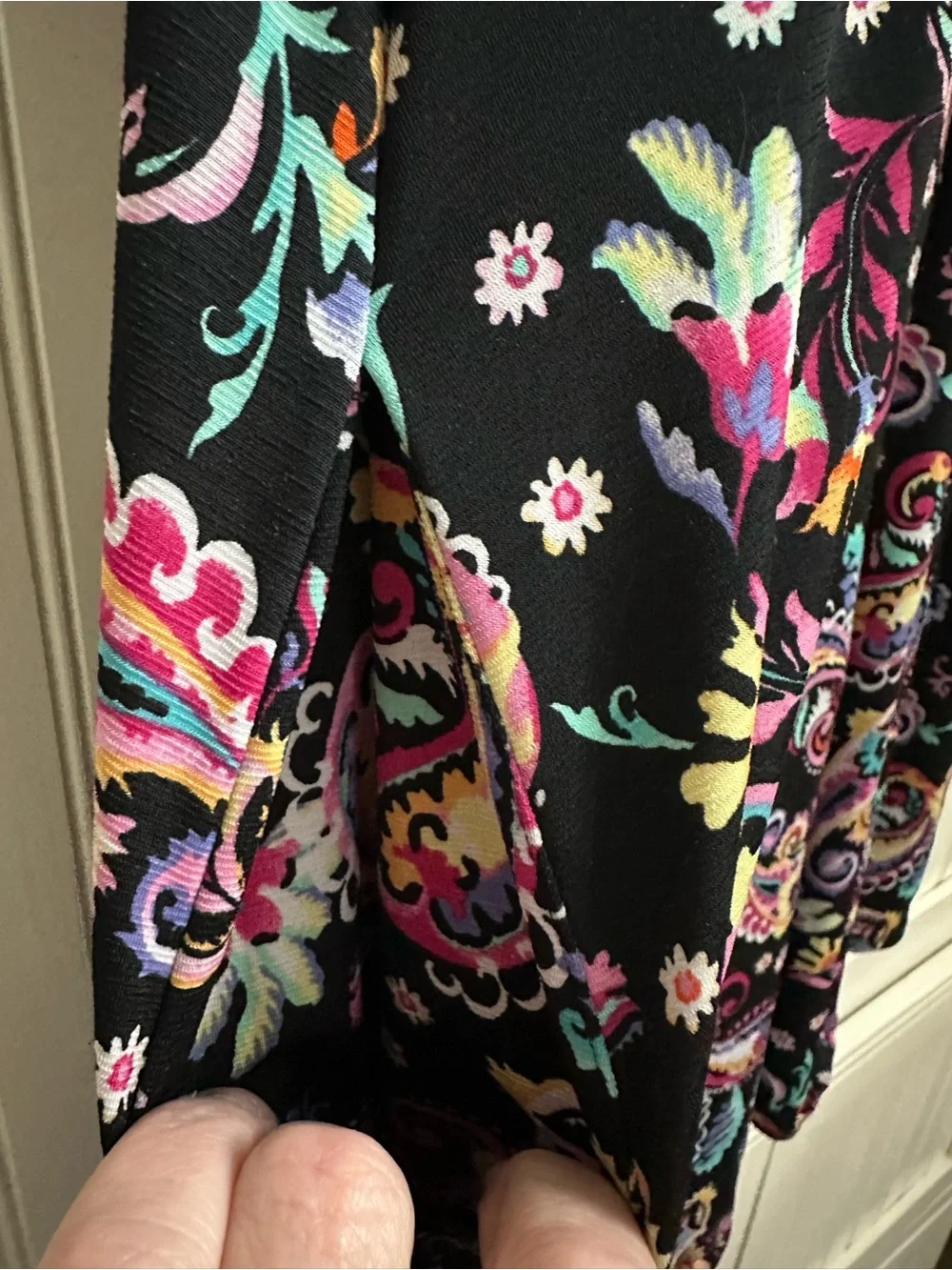 dear scarlett Sleeveless Black Paisley Swing Mini Dress Size S